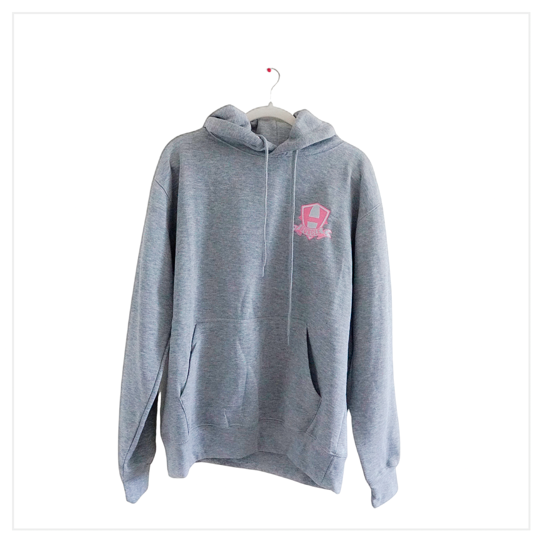 Pink and cheap grey hoodie